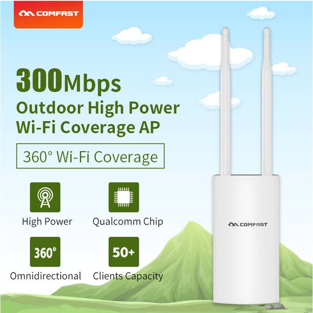 High Power 300Mbps PoE Outdoor Wifi Repeater 500MW Wireless Wi-Fi Range Extender Amplifier EU Plug