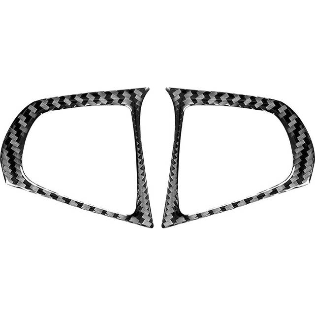 (black) For BMW 5 Series G30 2018-2022 Accessories Carbon Fiber Interior Car Steering Wheel Buttons Decorative Frame Trim Cover