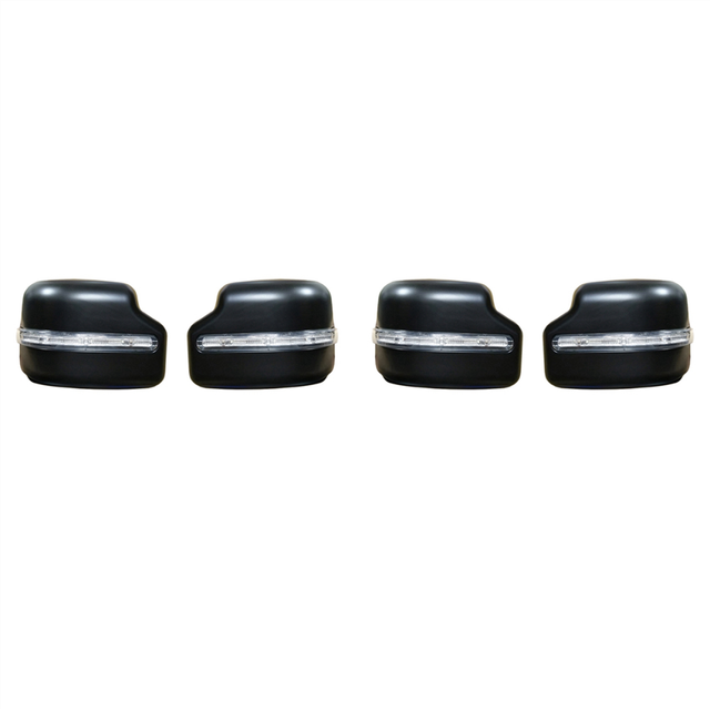 4x Rear View Mirror Cover Side Wing Cap Shell with Turn Signal Light for Jimny Jb64 JB74 2018-2020 Black