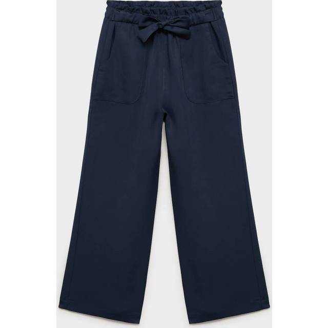 Bow belt trousers dark navy - Kids - 9-10 years - MANGO KIDS - Dark Navy