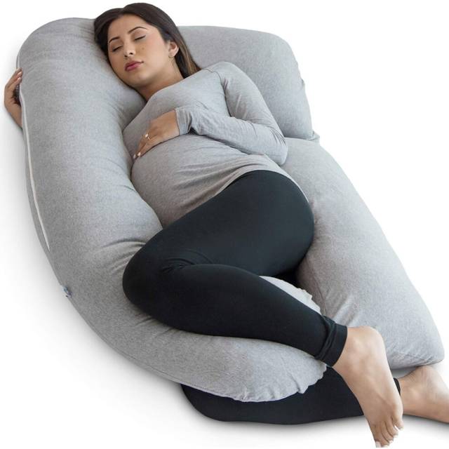 PharMeDoc Pregnancy Pillow - U-Shape Full Body Pillow and Maternity Support with Detachable Extension - Support for Back, Hips, Legs, Belly for