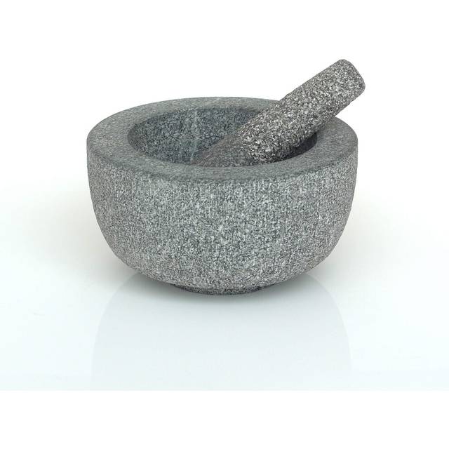 Victor 20CM Granite Pestle & Mortar, Stone, Grey, 20.5x20.5x11 cm