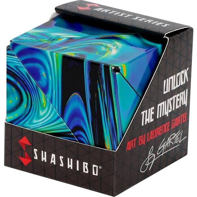 SHASHIBO Shape Shifting Box - Award-Winning, Patented Fidget Cube w/ 36 Rare Earth Magnets - Transforms Into Over 70 Shapes (Mystic Ocean)