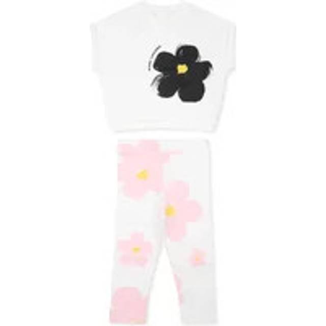 Marc Jacobs Girls White & Pink Cotton Leggings Set - 9 month