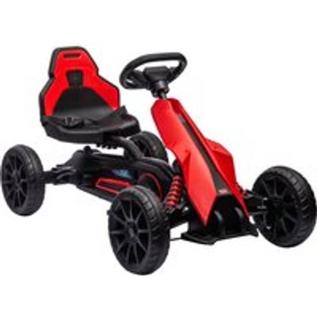 HOMCOM Electric Quad Bike 6V Kids Ride-On Atv with Back Trailer - Blue - blue, grey and black