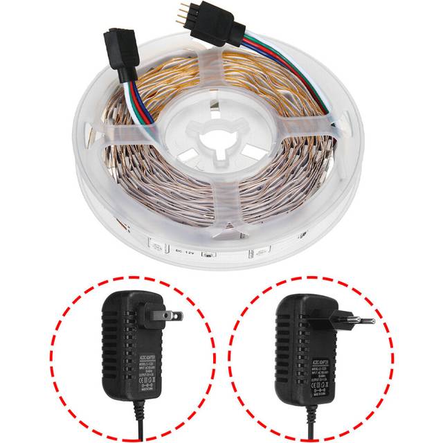 (US Plug) 5M RGB 5050 NOT Waterproof LED Strip Light SMD With 44 Key Remote Controller