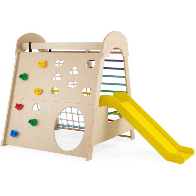 Costway Colourful 8 in 1 Jungle Gym Wooden Playground - Multi - 210 x 118 x 136cm