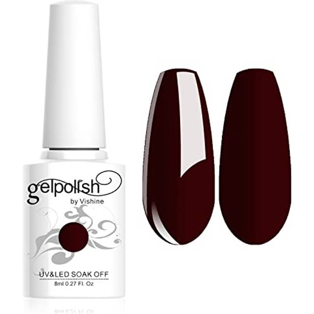 Vishine 8ml Gelpolish UV LED Soak Off Varnish Color Gel Nail Polish Manicure Salon Dark Red #1418