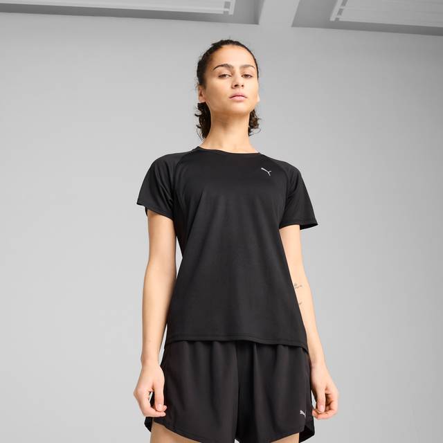 Puma Womens Running Velocity T-Shirt - Black, Puma Black, Size L, Women