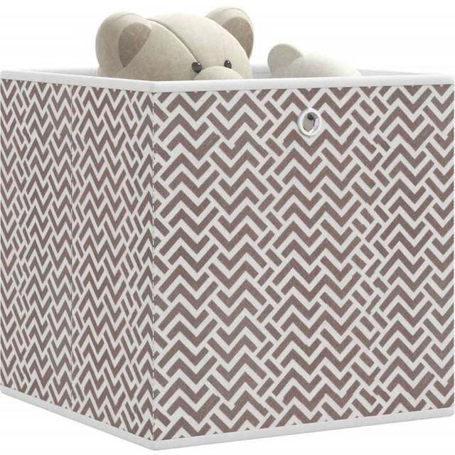 (brown, 10 pcs) vidaXL Foldable Storage Boxes Storage Cube Storage Organiser Non-woven Fabric