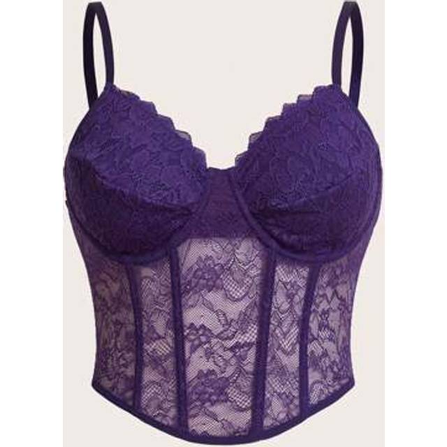 SHEIN Plus Size Women Floral Lace Fashionable Elegant Camisole Tank Top For Summer