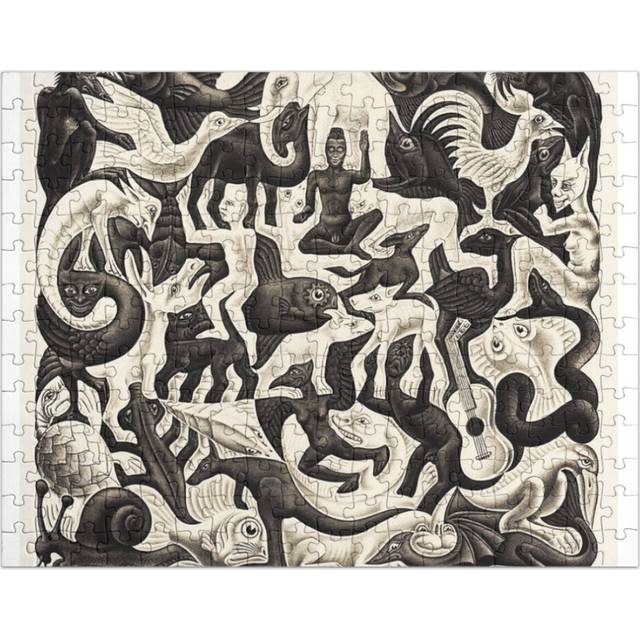 (Artwork By Maurits cornelis Escher ( 1898 - 1972 ), Netherlands=9604) Jigsaw Puzzle Wooden 300-Piece for Adults Kids Seniors- Home Decor Family Activ