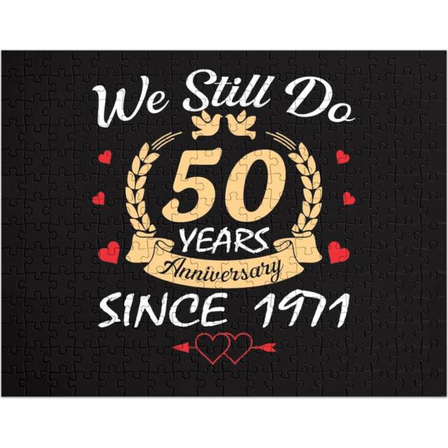 (Happy 50th Wedding Anniversary We Still Do 50 Year Since 1971=5744) Jigsaw Puzzle Wooden 300-Piece for Adults Kids Seniors- Home Decor Family Activit