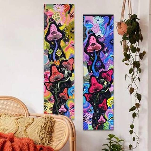 SHEIN 1pc Tapestry Mushroom Tapestry Tapestry Colorful Hippy Eye Tapestries Wall Hanging For Bedroom Wall Art Decor Gifts Birthday Graduation