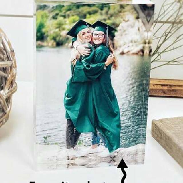 SHEIN 1pc, Rectangular Acrylic Photo Custom Block, Custom Photo Frame, Photo Gift, Personalized Couple Gift, Father&#39;s Day And Mother&#39;s Day Gift, Graduation