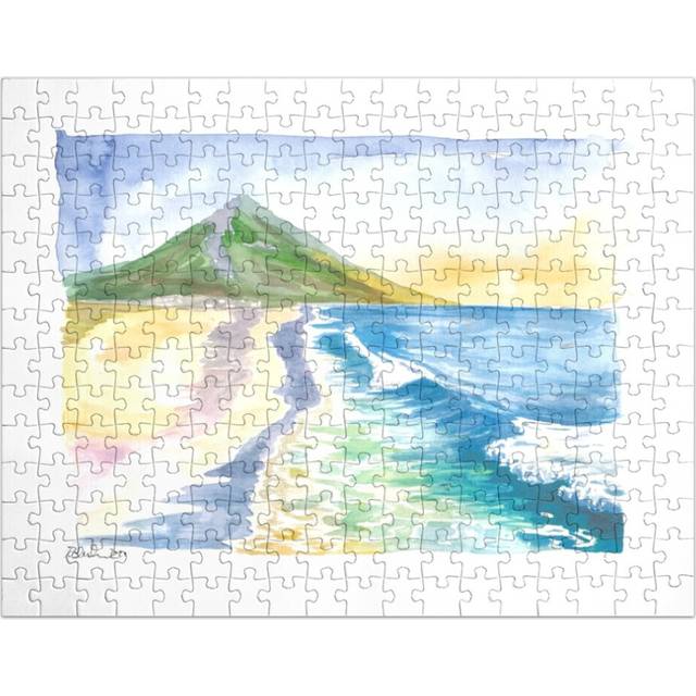 (Astonishing Achill Island Beach Scene with Slievemore in Ireland=9437) Jigsaw Puzzle Wooden 300-Piece for Adults Kids Seniors- Home Decor Family Acti