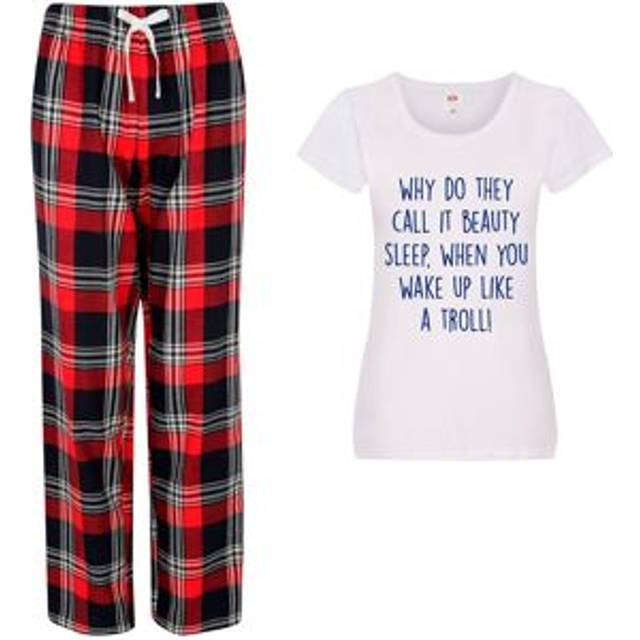 Why Do They Call It Beauty Sleep When You Wake Up Looking Like A Troll Pyjama Set - Red - M