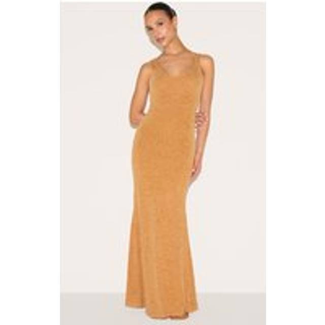 Petite Burnt Orange Fine Knit Maxi Dress, Orange - S