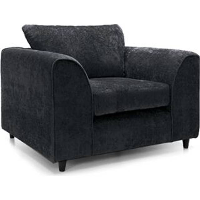 Zina Chenille Fabric Armchair Single Seater - Black - One Size