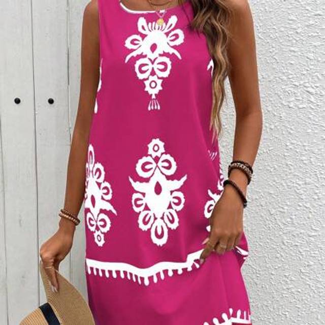 Breezaya Women&#39;s Sleeveless Printed Casual Summer Dress Vacation Beach Outfit
