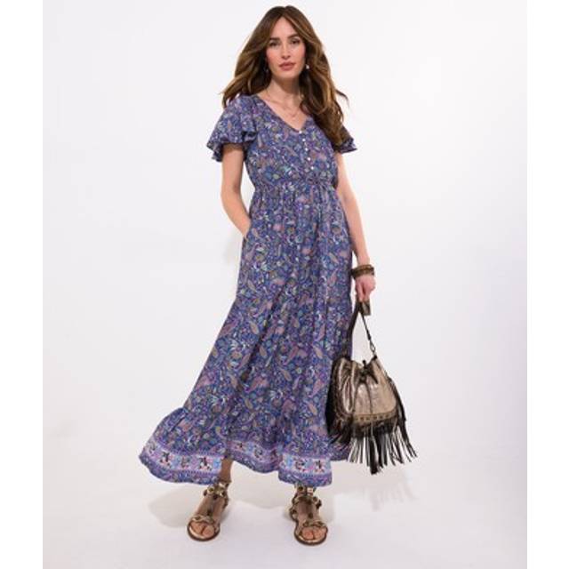 Women's Christie Boho Printed Maxi Dress - Size 10 - Navy - by Joe Browns