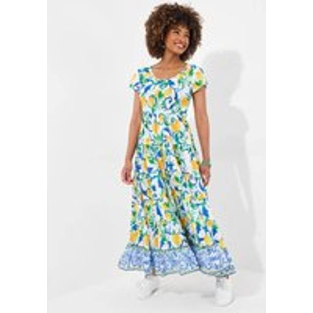 Women's Sicilian Summer Crinkle Cotton Dress - Size 12 - White - by Joe Browns