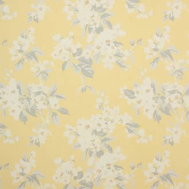 Laura Ashley Apple Blossom Pale Sunshine Fabric  Sold By The Metre