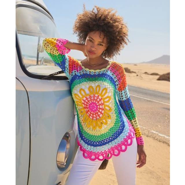 Women's Summer Sun Crochet Jumper - Size Medium - by Joe Browns - Multi