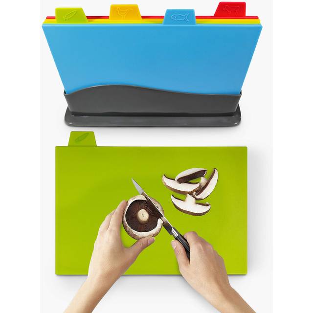 Chopping Board Set (UK Company) Plastic Mat Smart Colour Coded Cutting Boards Set 4 PCS