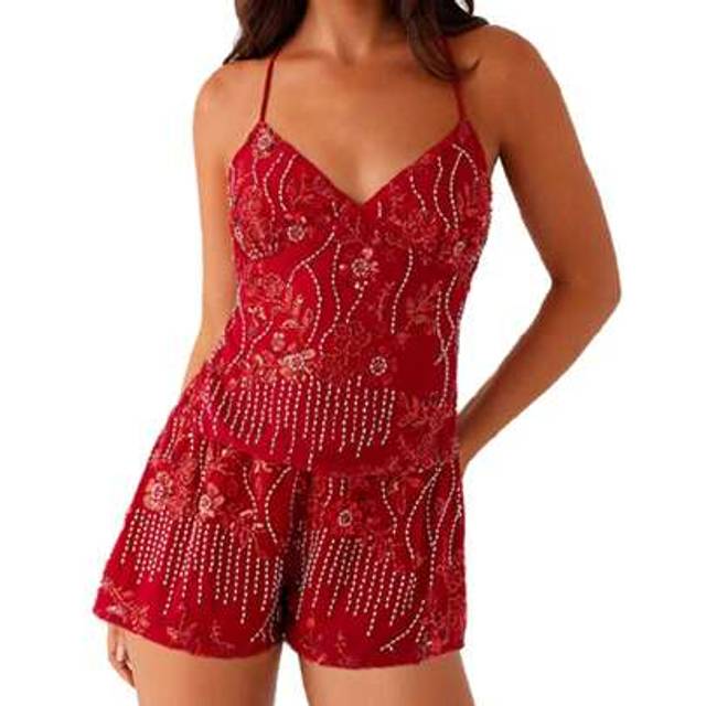 SHEIN Women Camisole, Sleeveless Tops V-Neck Backless Flower Summer Vest For Party Club