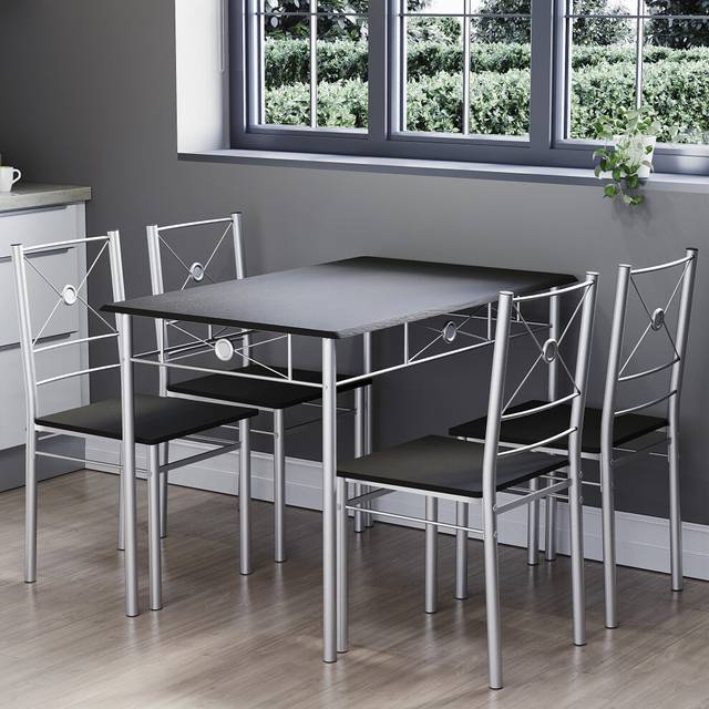 (Black) Roslyn Dining Table Chair Set Of 4 Home Furniture