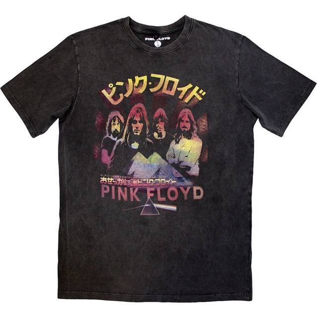 Pink floyd unisex stone wash t-shirt: japan poster (large)