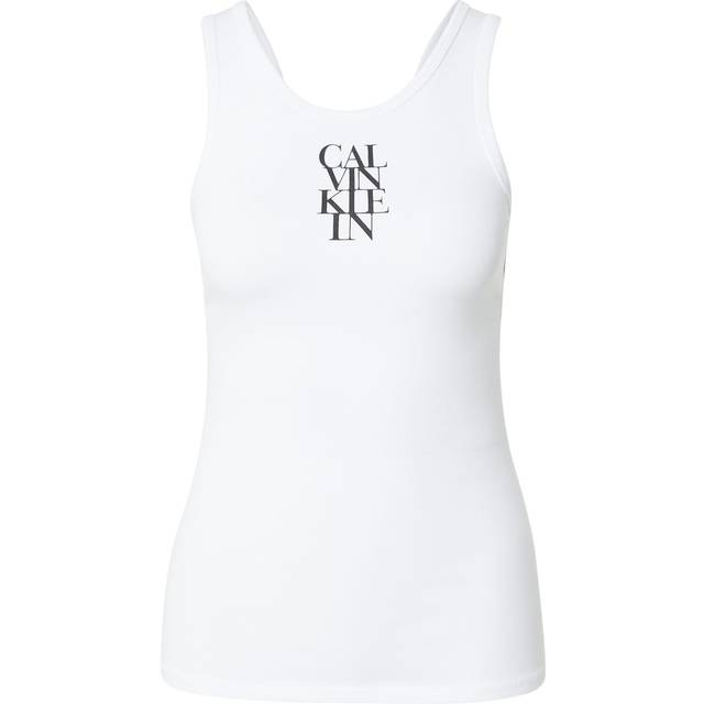 Calvin Klein Cotton Blend Logo Vest Top, Brilliant White