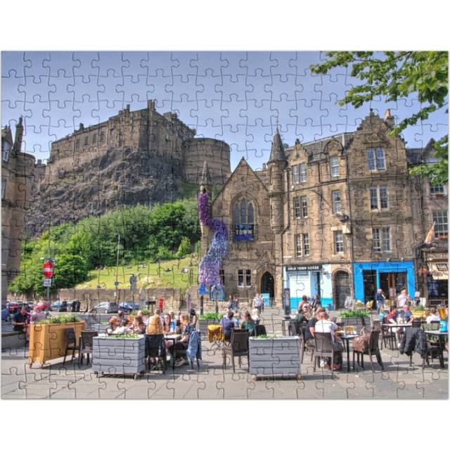 (Edinburgh Castle from Old Town =937) Jigsaw Puzzle Wooden 300-Piece for Adults Kids Seniors- Home Decor Family Activity Game Wall Art 38x26cm / 15x10