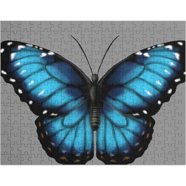 (Blue Morpho Butterfly=9228) Jigsaw Puzzle Wooden 300-Piece for Adults Kids Seniors- Home Decor Family Activity Game Wall Art 38x26cm / 15x10inch Birt