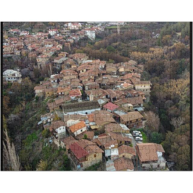 (The old Kakopetria Village - Cyprus=5826) Jigsaw Puzzle Wooden 300-Piece for Adults Kids Seniors- Home Decor Family Activity Game Wall Art 38x26cm /