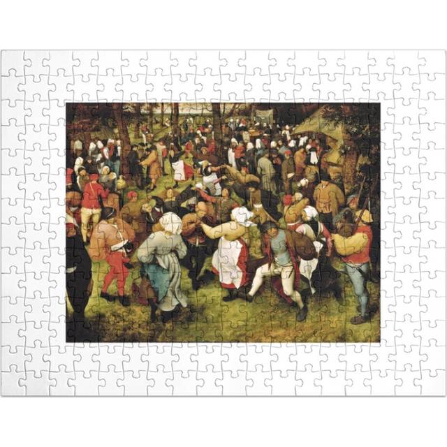 (Pieter Bruegel The Elder - The Wedding Dance =4391) Jigsaw Puzzle Wooden 300-Piece for Adults Kids Seniors- Home Decor Family Activity Game Wall Art