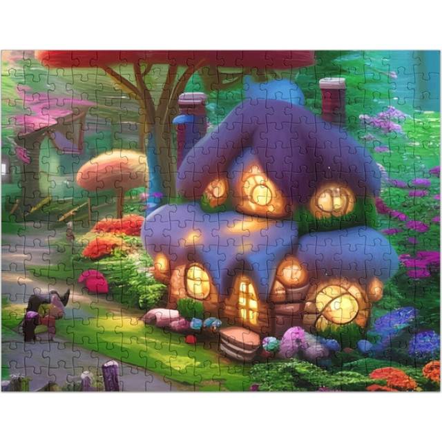 (Whimsical Cottage in the Forest - Colorful=6164) Jigsaw Puzzle Wooden 300-Piece for Adults Kids Seniors- Home Decor Family Activity Game Wall Art 38x