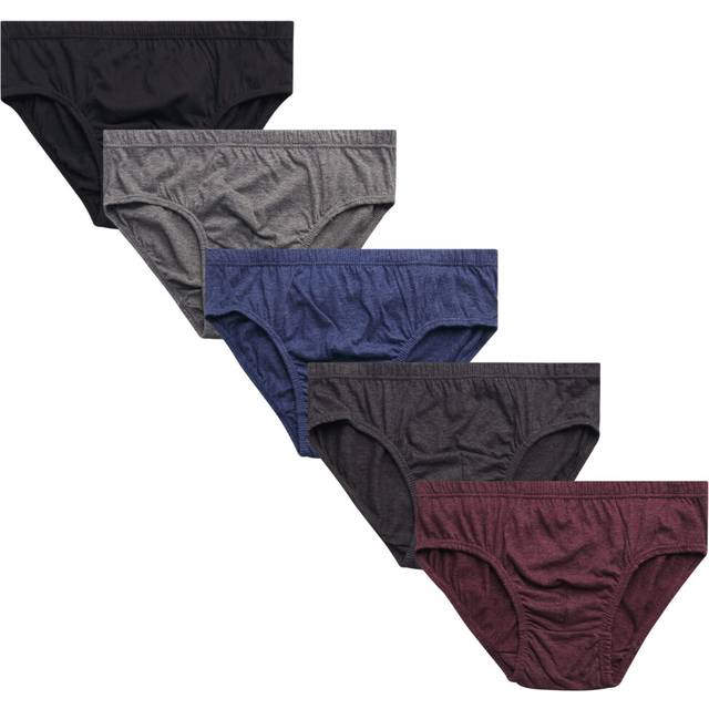 Van Heusen Mens Underwear - Low Rise Briefs with Contour Pouch (5 Pack)  Size Small  Black/Grey/Blue/Fig