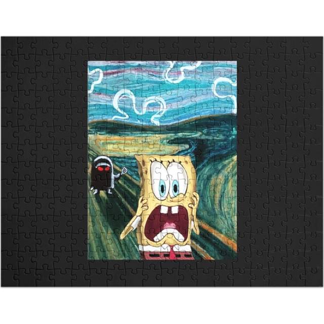 (Sponge bob Starry Night Funny Sponge bob Squarepants=5836) Jigsaw Puzzle Wooden 300-Piece for Adults Kids Seniors- Home Decor Family Activity Game Wa
