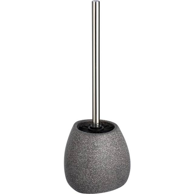 WENKO Pion Ceramic Toilet Brush with Silicone Bristles Grey