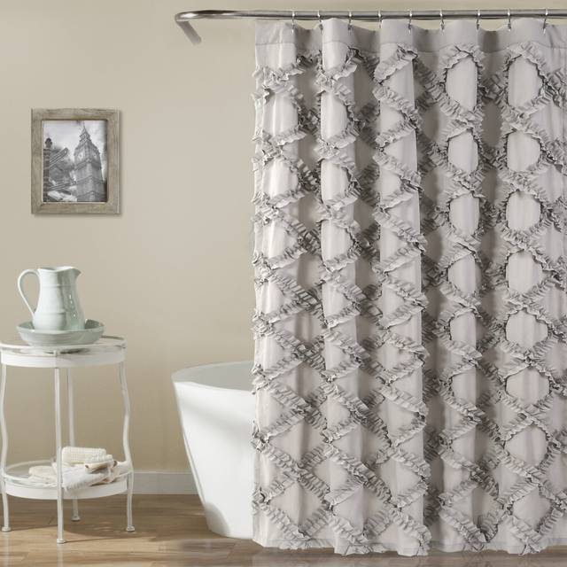 "Lush Decor Shower Curtain, Gray, 72"" W x 72"" L (Pack of 1)"