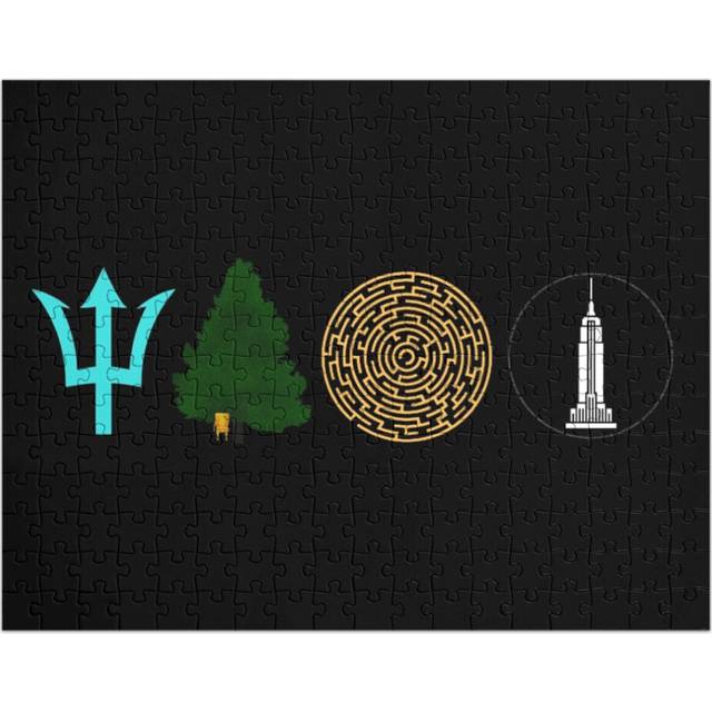 (Camp Half-Blood Black Beads=5169) Jigsaw Puzzle Wooden 300-Piece for Adults Kids Seniors- Home Decor Family Activity Game Wall Art 38x26cm / 15x10inc