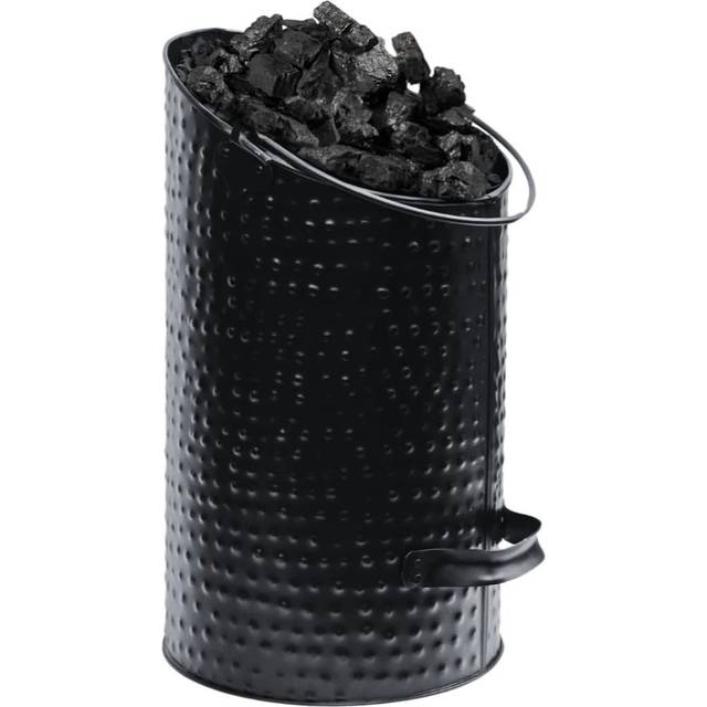 TEMU Heavy Duty Hod, Bucket Black For Fireplace Fire Side ( Ellipse)