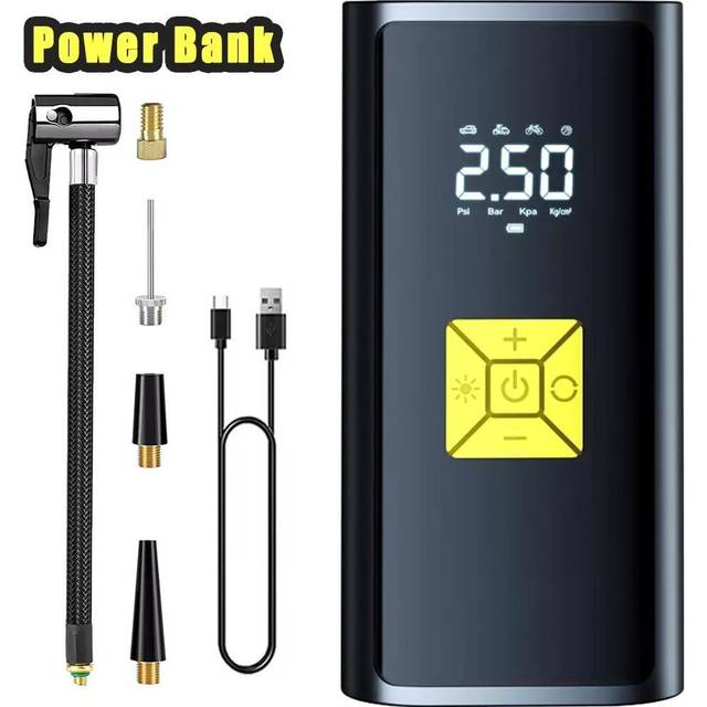 TEMU Cordless Tyre Inflator Electric Portable Car Tyre Inflator Air Compressor, 150psi Usb Rechargeable Car Tyre Pump Digital Cordless Tyre Inflator With Led Light For Car Motorcycle