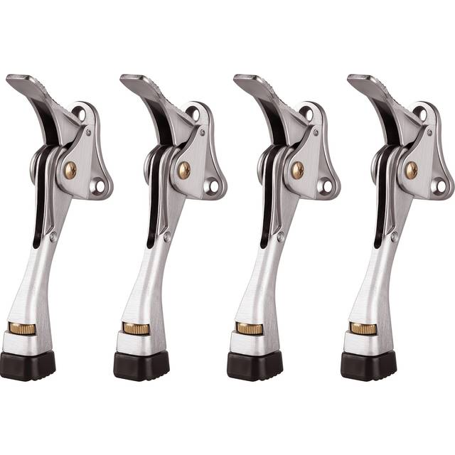 TEMU Pedal Kick Down Door Stop Stopper Door Kick Doorstop, , Height-adjustable Rubber Foot (satin Nickel, 4pcs)
