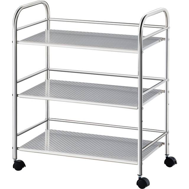 TEMU Clipop 3 Tier Kitchen Storage Cart Rolling Bar Cart Stainless Steel Trolley With Lockable Wheels, Catering Trolley On Wheels For Restaurants Drinks Vegetable Storage Book
