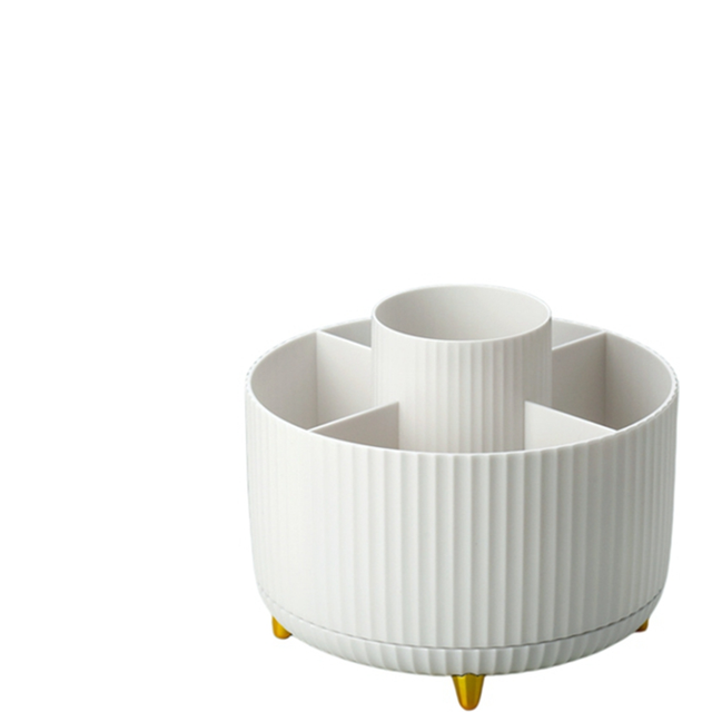 Desk Pencil Pen Holder 360 Rotating Organizers for Storage Stationery Supplies Organizer Cup - White