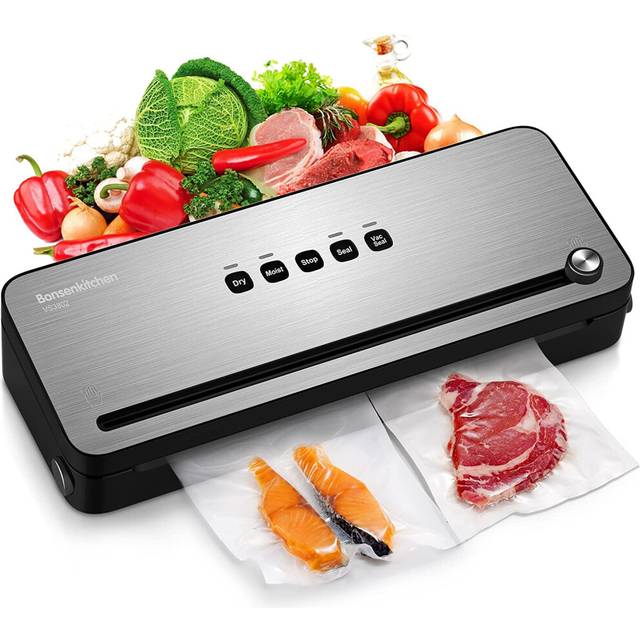 EX-SHOP DISPLAY Bonsenkitchen Vacuum Sealer with Built-in Cutter & Roll Bag Stor