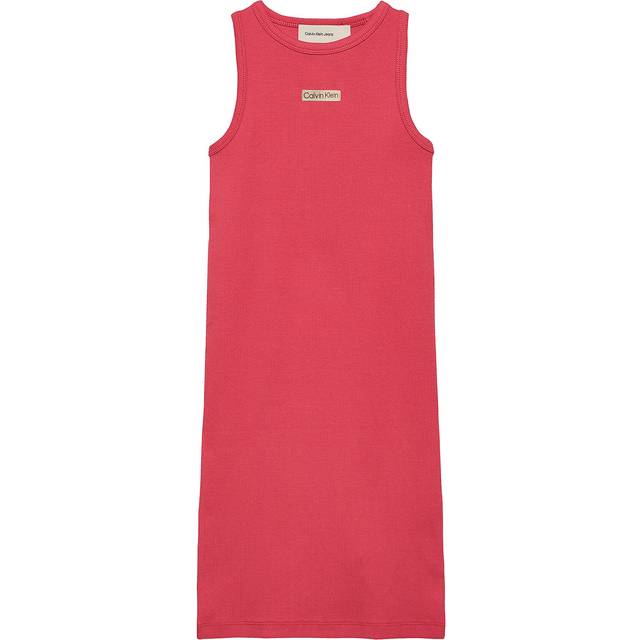 Slim Ribbed Sleeveless Dress - Red - 8 years (128 cm)